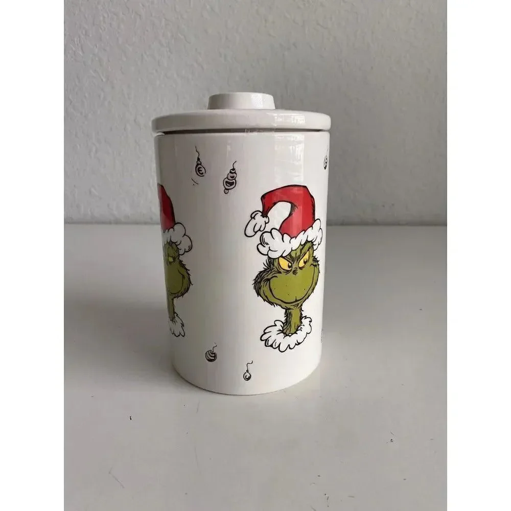 Dr. Seuss How the GRINCH Stole Christmas Ceramic‎ Canister Cookie Jar Many Faces